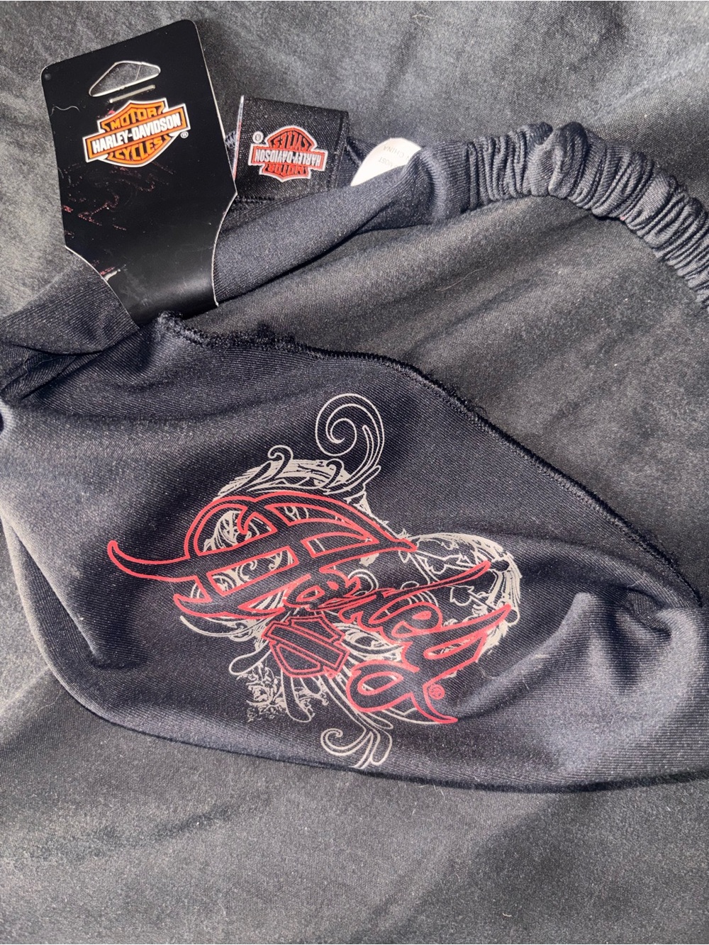 Harley-Davidson Black and Red Women's Elastic Headband